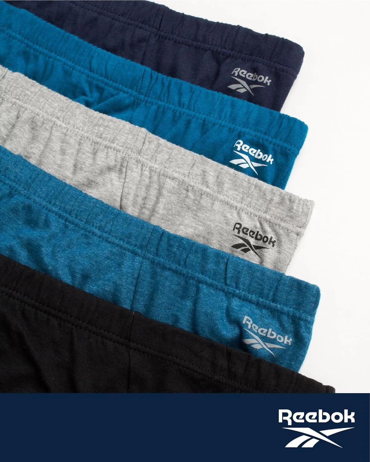 Reebok Low Rise Mens Briefs - 5 Pack Soft Cotton Underwear with Supportive Contour Pouch - Supportive Fit for Everyday Wear
