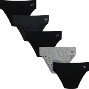 Reebok Low Rise Mens Briefs - 5 Pack Soft Cotton Underwear with Supportive Contour Pouch - Supportive Fit for Everyday Wear