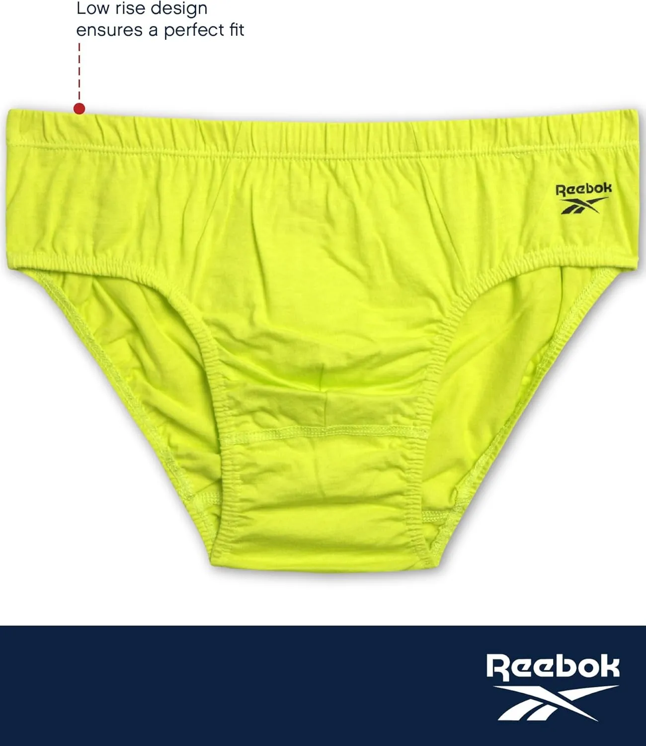 Reebok Low Rise Mens Briefs - 5 Pack Soft Cotton Underwear with Supportive Contour Pouch - Supportive Fit for Everyday Wear