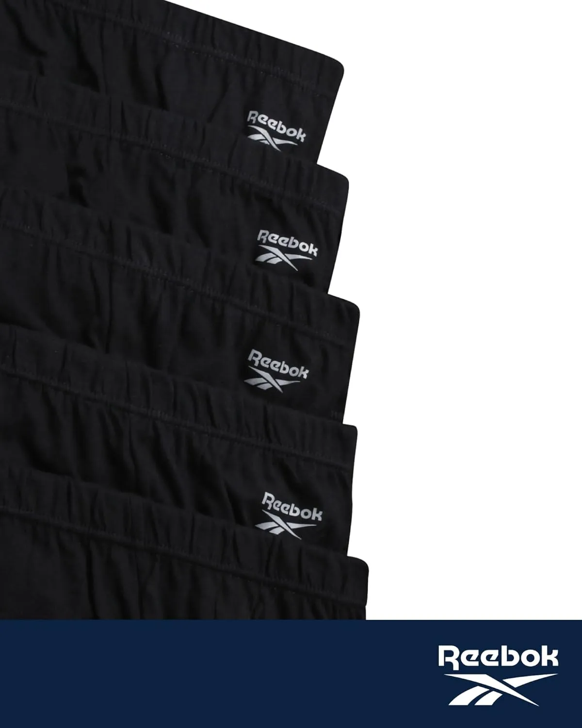 Reebok Low Rise Mens Briefs - 5 Pack Soft Cotton Underwear with Supportive Contour Pouch - Supportive Fit for Everyday Wear