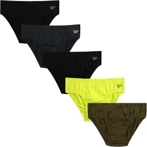 Reebok Low Rise Mens Briefs - 5 Pack Soft Cotton Underwear with Supportive Contour Pouch - Supportive Fit for Everyday Wear