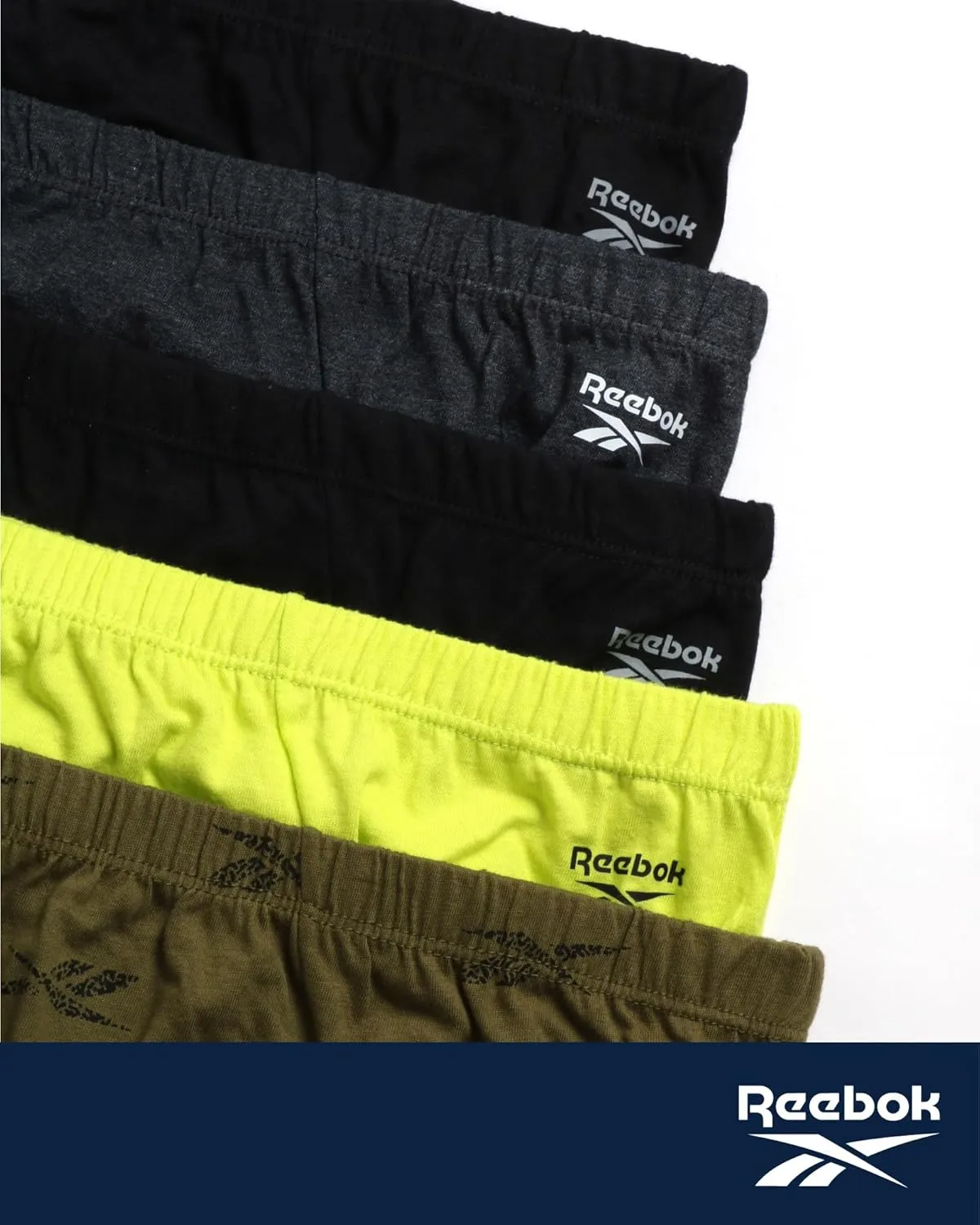 Reebok Low Rise Mens Briefs - 5 Pack Soft Cotton Underwear with Supportive Contour Pouch - Supportive Fit for Everyday Wear