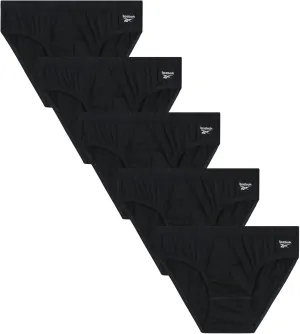 Reebok Low Rise Mens Briefs - 5 Pack Soft Cotton Underwear with Supportive Contour Pouch - Supportive Fit for Everyday Wear