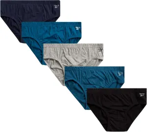 Reebok Low Rise Mens Briefs - 5 Pack Soft Cotton Underwear with Supportive Contour Pouch - Supportive Fit for Everyday Wear