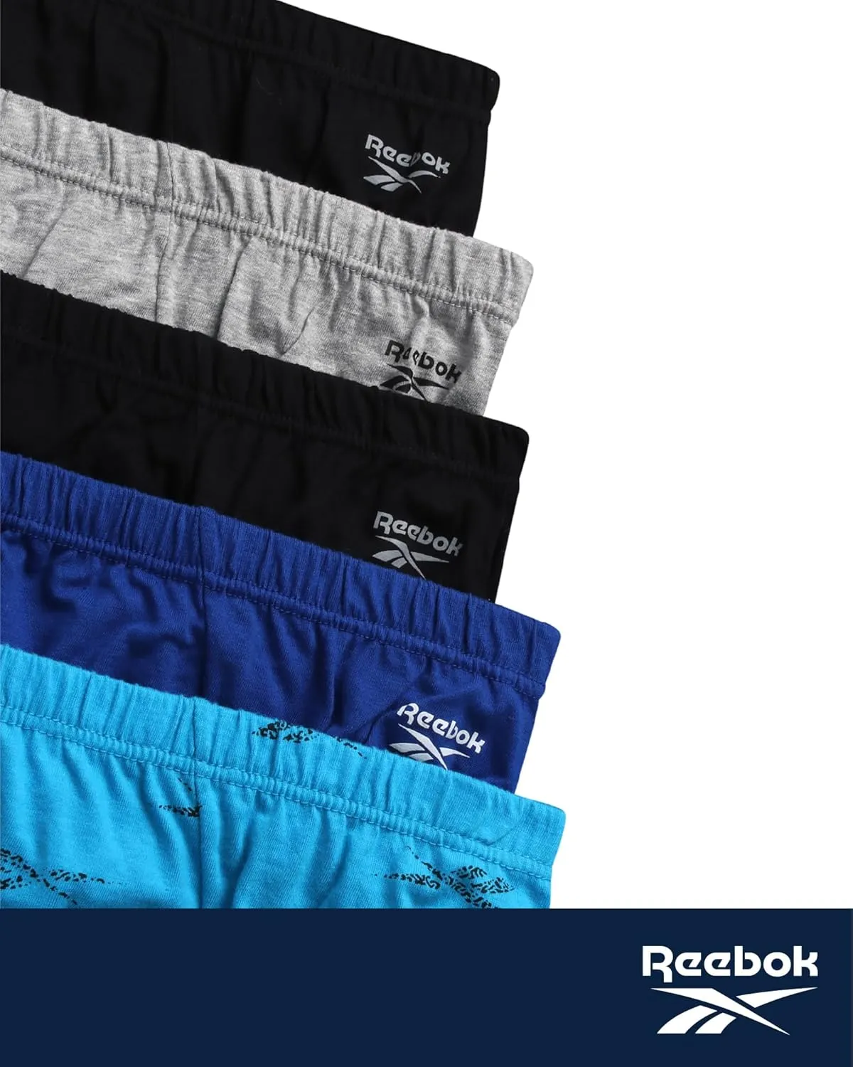 Reebok Low Rise Mens Briefs - 5 Pack Soft Cotton Underwear with Supportive Contour Pouch - Supportive Fit for Everyday Wear