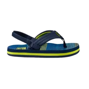 Reef Little Ahi Flip-Flop Unisex I Cushioned, Lightweight  & Non-Slip Kid's, Beach Sandals, Aqua Green Stripe