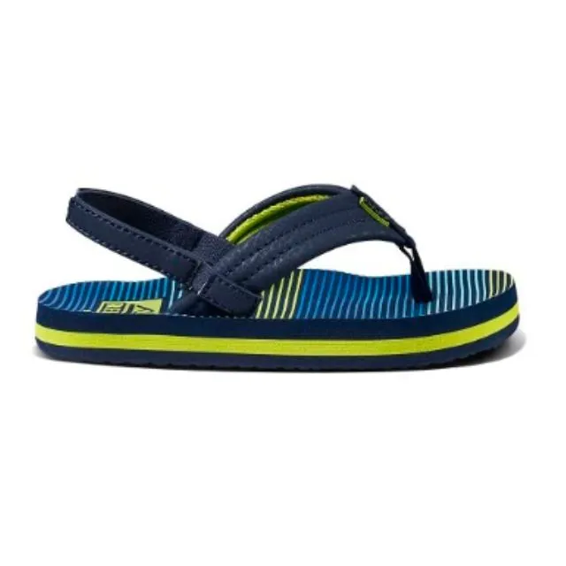 Reef Little Ahi Flip-Flop Unisex I Cushioned, Lightweight  & Non-Slip Kid's, Beach Sandals, Aqua Green Stripe