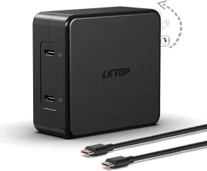 Replacement DJI 100W USB-C Power Adapter Dual Port Fast Charging Wall Battery Charger for DJI Mini/Air 3/Mavic 3/Mavic 4 Pro/Avata/Neo/Flip Series Drone/Hub/Controller/Camera (No Power Loss)