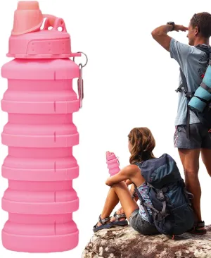 Retractable Water Bottle - Silicone Sports Water Bottle | Reusable Flexible Water Cup, Foldable Sports Water Bottle With Carabiner 700ml For Sports, Gym, Hiking, Travel