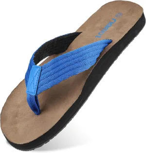 riemot Mens Flip-Flops Arch Support Classical Thongs Sandals Summer Suede 3 Point Beach Flip Flop Comfort Cushioned Slippers for Swimming Pool Home Travel US9/14