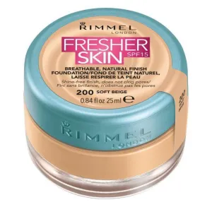 Rimmel 25mL fresher skin foundation 200 soft beige (carded)