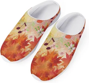 Rnyleeg Women's Arch Support Clogs Garden Shoes Slip-on Outdoor Beach Slippers Fall Thanksgiving Theme Home Clog Slippers