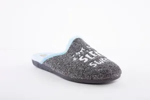 ROAL - R00138 MULE SLIPPER - DARK GREY/BLUE