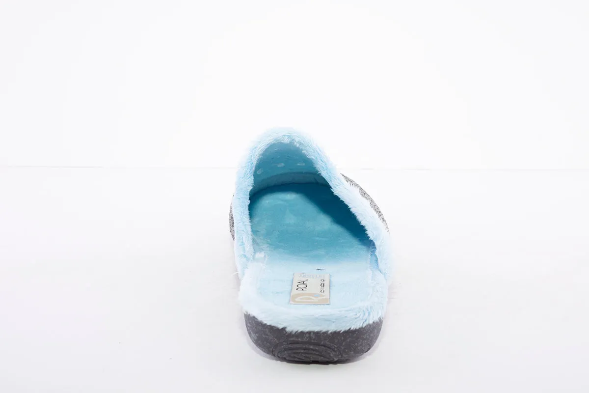 ROAL - R00138 MULE SLIPPER - DARK GREY/BLUE