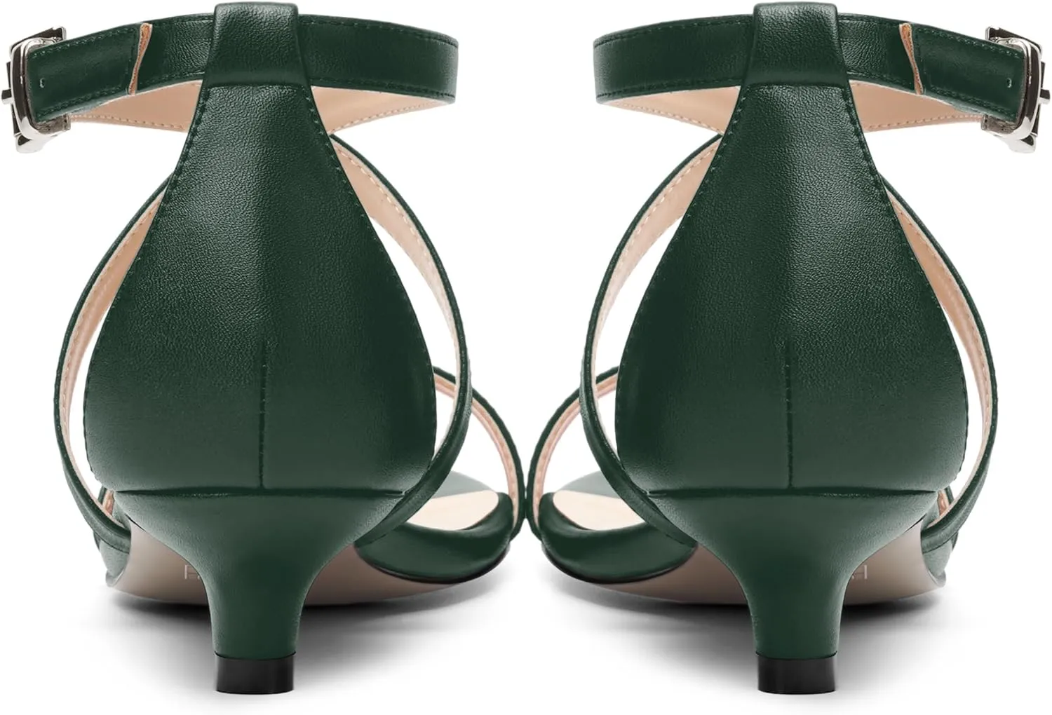 ROSERWISH Womens Matte Stylish Ankle Strap Dress Buckle Round Toe Wedding Kitten Low Heel Heeled Sandals 1.5 Inch