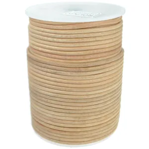 Round Leather Shoe Laces - Natural 3mm