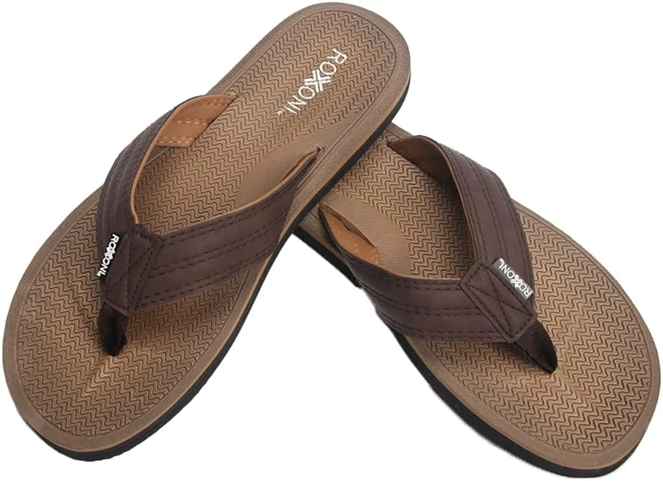 Roxoni Mens Thong Flip Flops Beach/Pool Outdoor Sandals