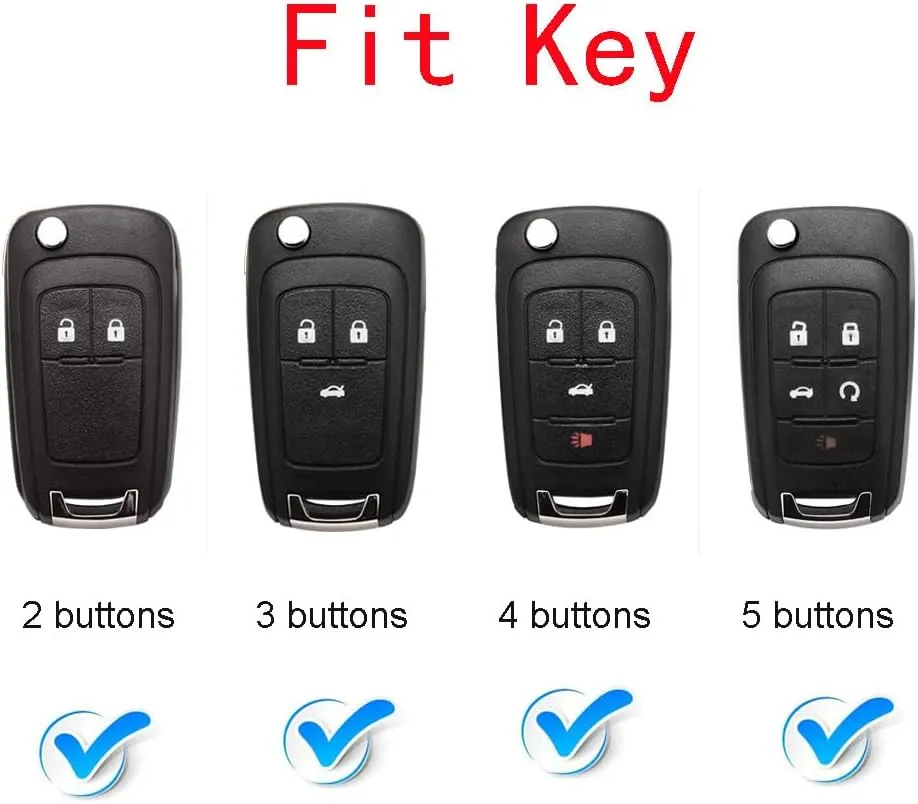 Royalfox(TM) 2 3 4 5 Buttons 3D Bling flip Folding Remote Key Fob case Cover for Chevrolet Chevy Camaro Cruze Equinox Malibu SS Sonic Spark Aveo SAIL 3,Buick Lacrosse Encore GL8 Regal Excelle (red)