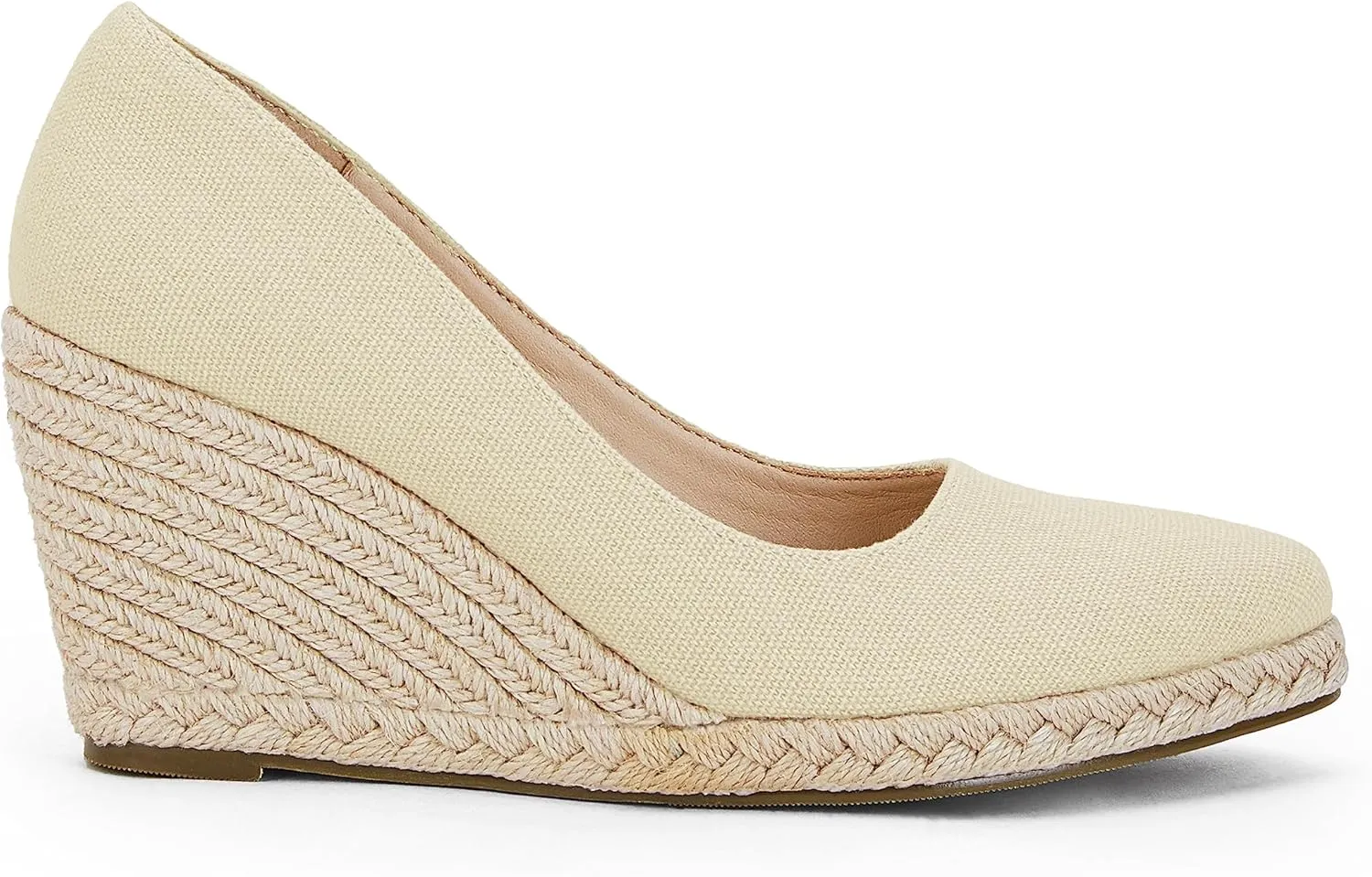 Ruanyu Women's Platform Espadrilles Wedge Sandals Slip On Solid Color Closed Pointed Toe Comfortable Wedge Pumps Shoes