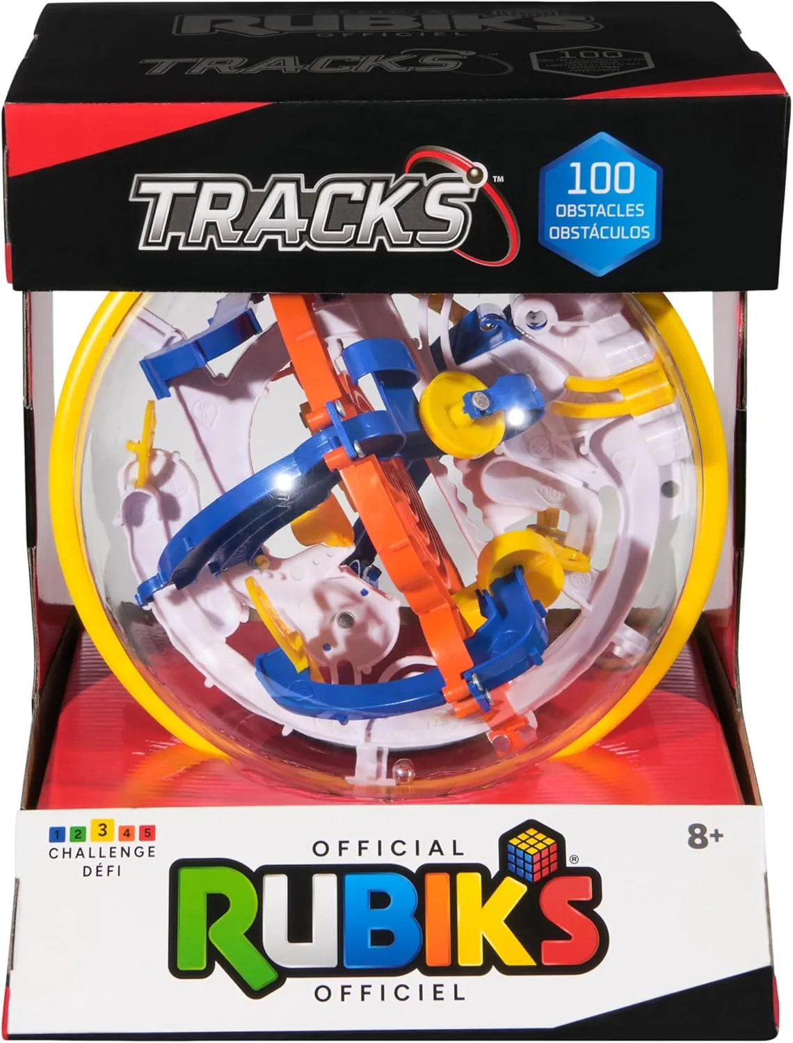 Rubik’s Cube, Rubik’s Tracks 100 3D Gravity Maze & 3D Puzzle Game with 100 Obstacles, Challenging Problem-Solving Brain Teaser, Fidget Toy & Sensory Puzzle for Adults, Teens & Kids, for Ages 8 & Up