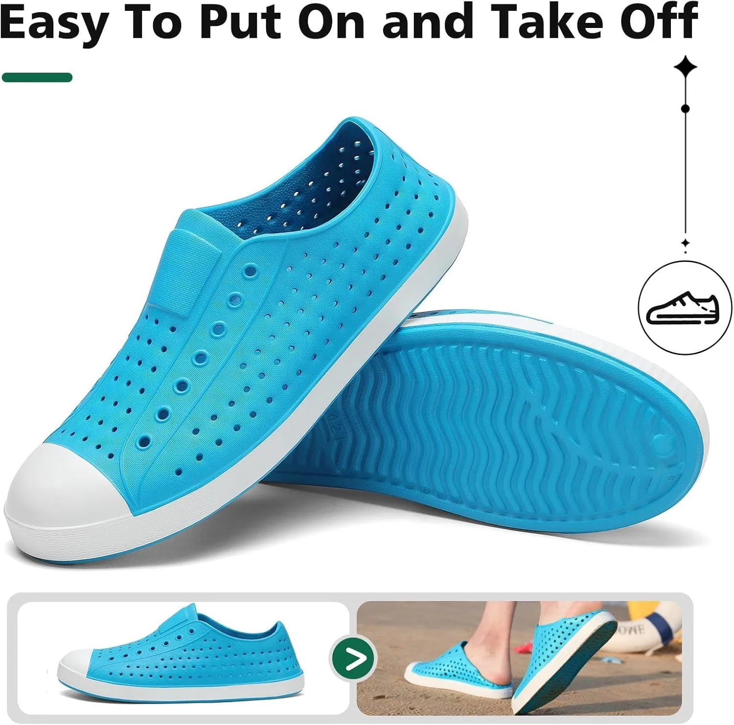 SAGUARO Mens Garden Shoes for Women Breathable Slip-On Gardening Clogs Quick Dry Non-Slip Water Shoe Outdoor Beach Sandals Aero XVII