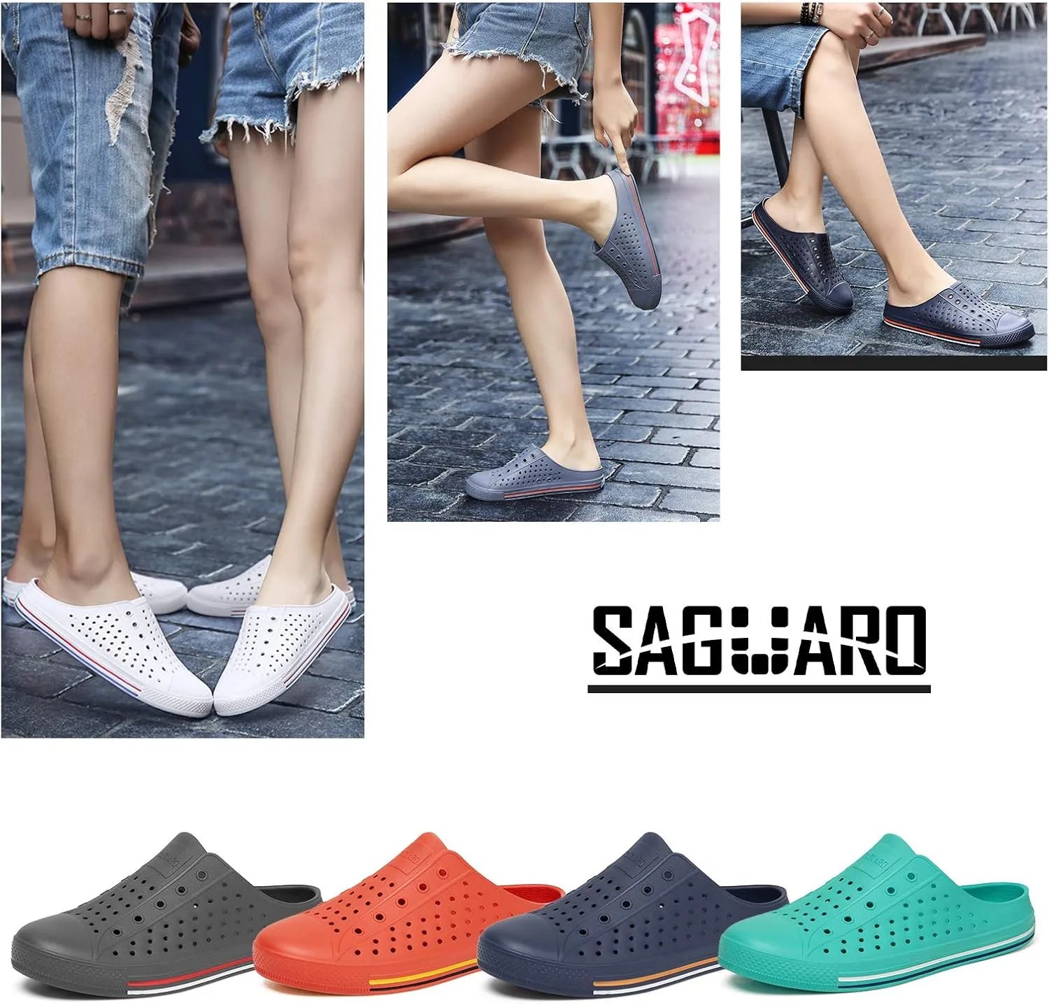 SAGUARO Women's Men's Garden Clogs Shoes Casual Slippers Unisex Quick Drying Sandals Summer Anti-Skid Beach Shoes