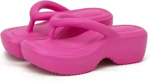 SALIGNA Women's Platform Flip Flop with Arch Support Casual Comfortable Wedge Flip-Flops Summer Beach Sandals Thong Slippers