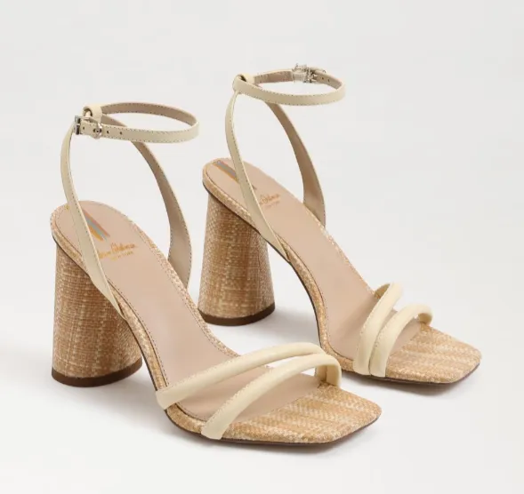 SAM EDELMAN - Kia Block Heel Sandal - Bleached Wheat