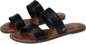 Sam Edelman Women's Gala Flat Sandal, Black Leather, 9 Wide