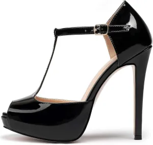 SAMMITOP Women's Platform High Heels Ankle Strap Sandals Mary Jane Platform Pumps Shoes