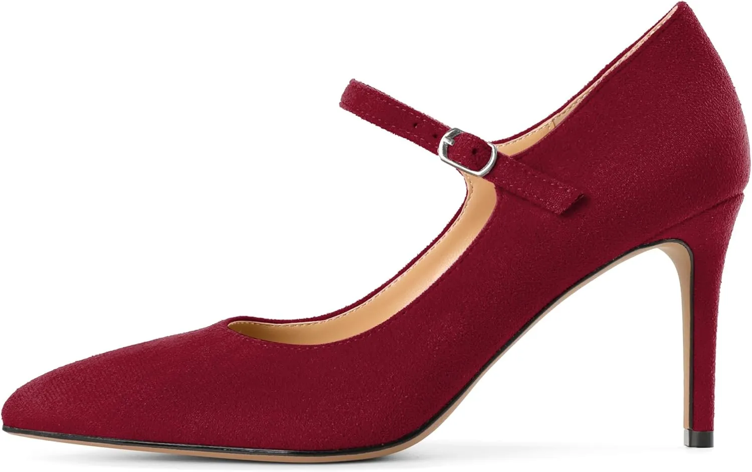 SAMMITOP Women's Pointed Toe Mary Jane Pumps 85mm Heel Party Dress Shoes
