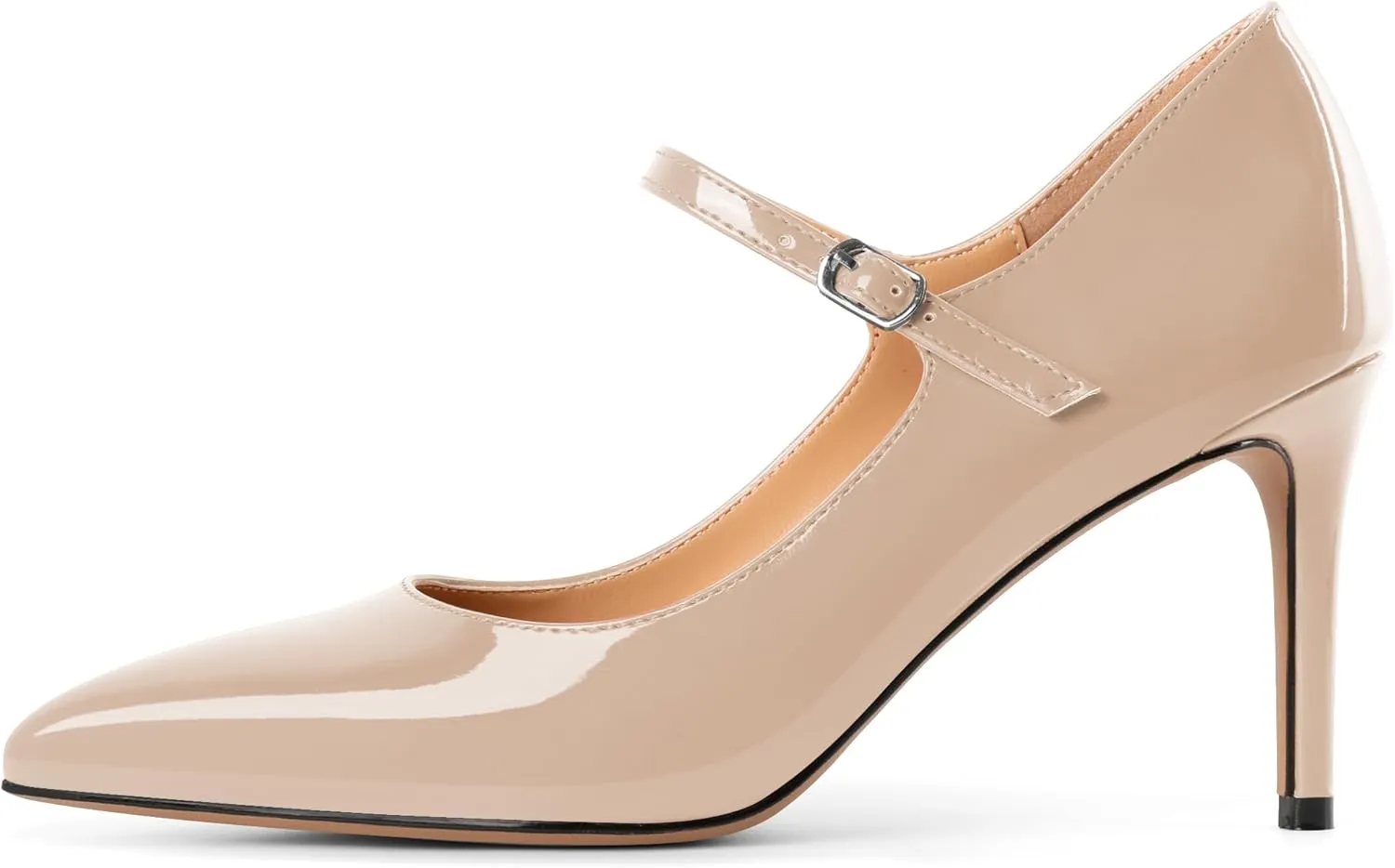 SAMMITOP Women's Pointed Toe Mary Jane Pumps 85mm Heel Party Dress Shoes