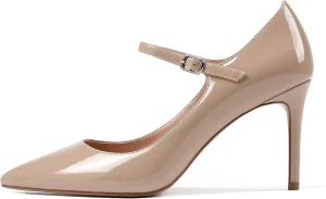 SAMMITOP Women's Pointed Toe Mary Jane Pumps 85mm Heel Party Dress Shoes