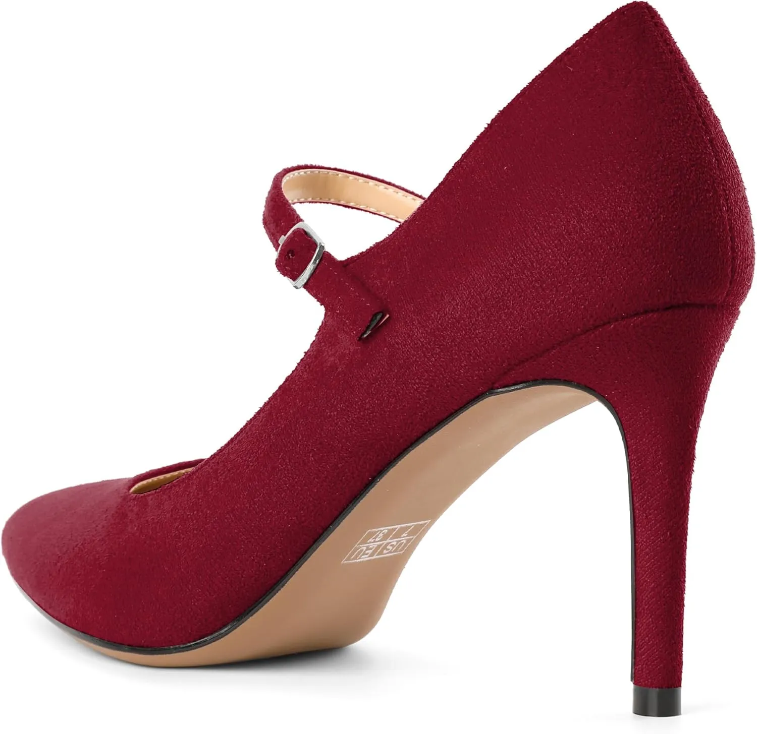 SAMMITOP Women's Pointed Toe Mary Jane Pumps 85mm Heel Party Dress Shoes