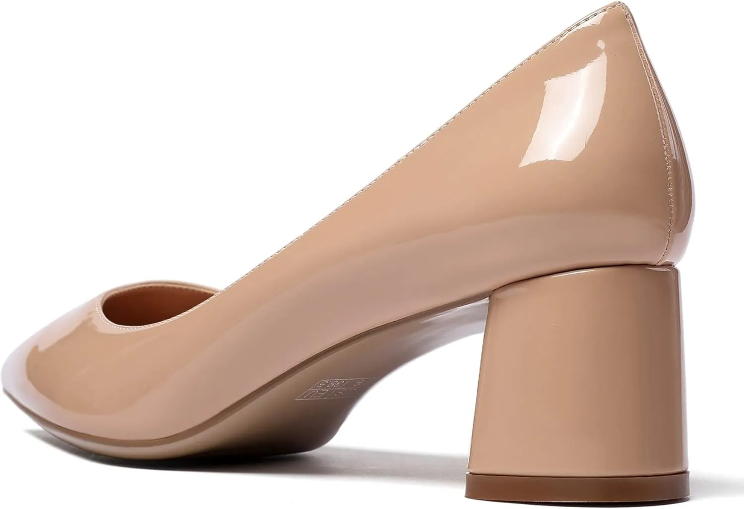 SAMMITOP Women's Women's Chunky Heels Slip-on Pumps Comfortable Leather Mid Heel Pointed Toe Block Office Classic Shoes 5 cm Heel