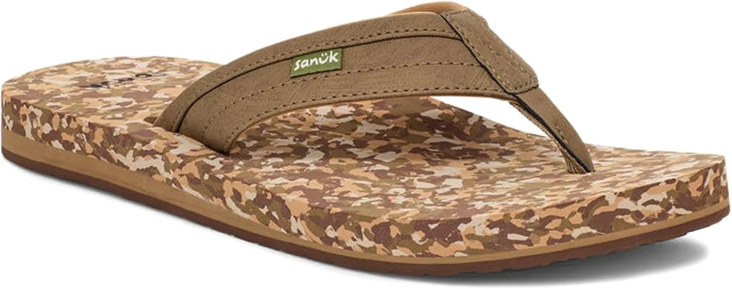 Sanuk Mens Ziggy ST | Flip Flops for Men | Mens Sandals | Beach Sandals | Water Friendly & Lightweight | Comfort Footbed
