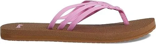 Sanuk Women's Yoga Sandy Flip-Flop Sandals with Soft Yoga Mat Footbed for All-Day Comfort, Pink