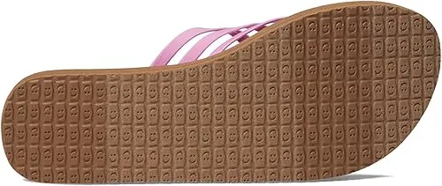 Sanuk Women's Yoga Sandy Flip-Flop Sandals with Soft Yoga Mat Footbed for All-Day Comfort, Pink