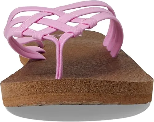 Sanuk Women's Yoga Sandy Flip-Flop Sandals with Soft Yoga Mat Footbed for All-Day Comfort, Pink