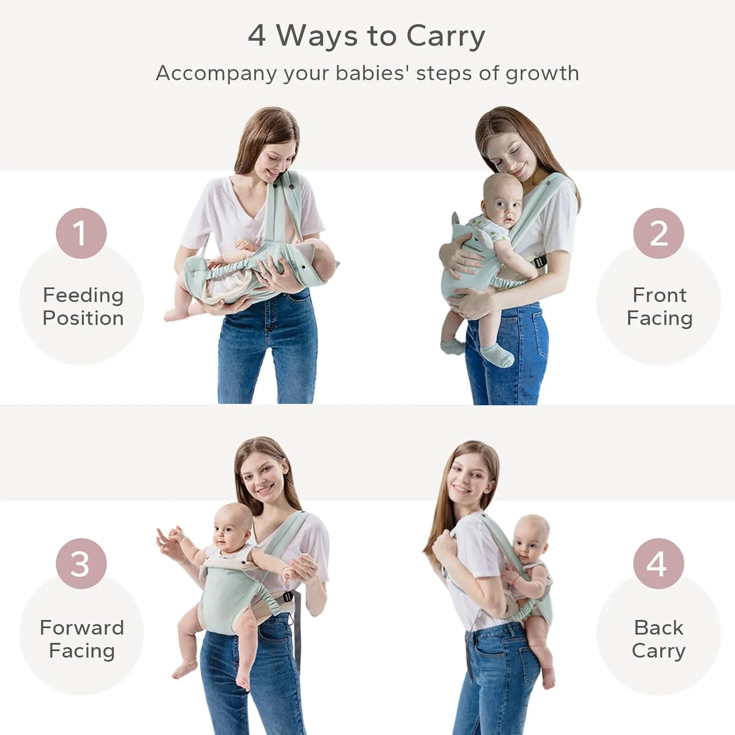 SERAPHY Baby Carrier Newborn to Toddler, Ergonomic Infant Carrier, Breathable Baby Sling with Pocket, Adjustable Multi-Position Baby Holder with Lumbar Support for Babies 3-36M (15-35lbs) -Blue