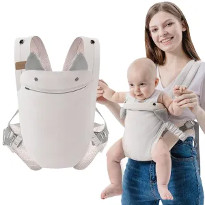 SERAPHY Baby Carrier with Pocket, 4-in-1 Breathable Infant Carrier Newborn to Toddler, Adjustable Multi-Position Baby Sling for Babies 3-36M (15-35lbs)-Grey