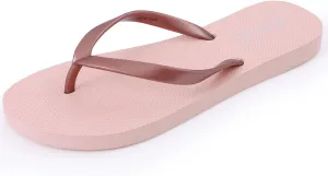 shevalues Slim Flip Flops for Women Beach Rubber Shower Shoes Basic Thong Sandals