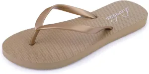 shevalues Slim Flip Flops for Women Beach Rubber Shower Shoes Basic Thong Sandals