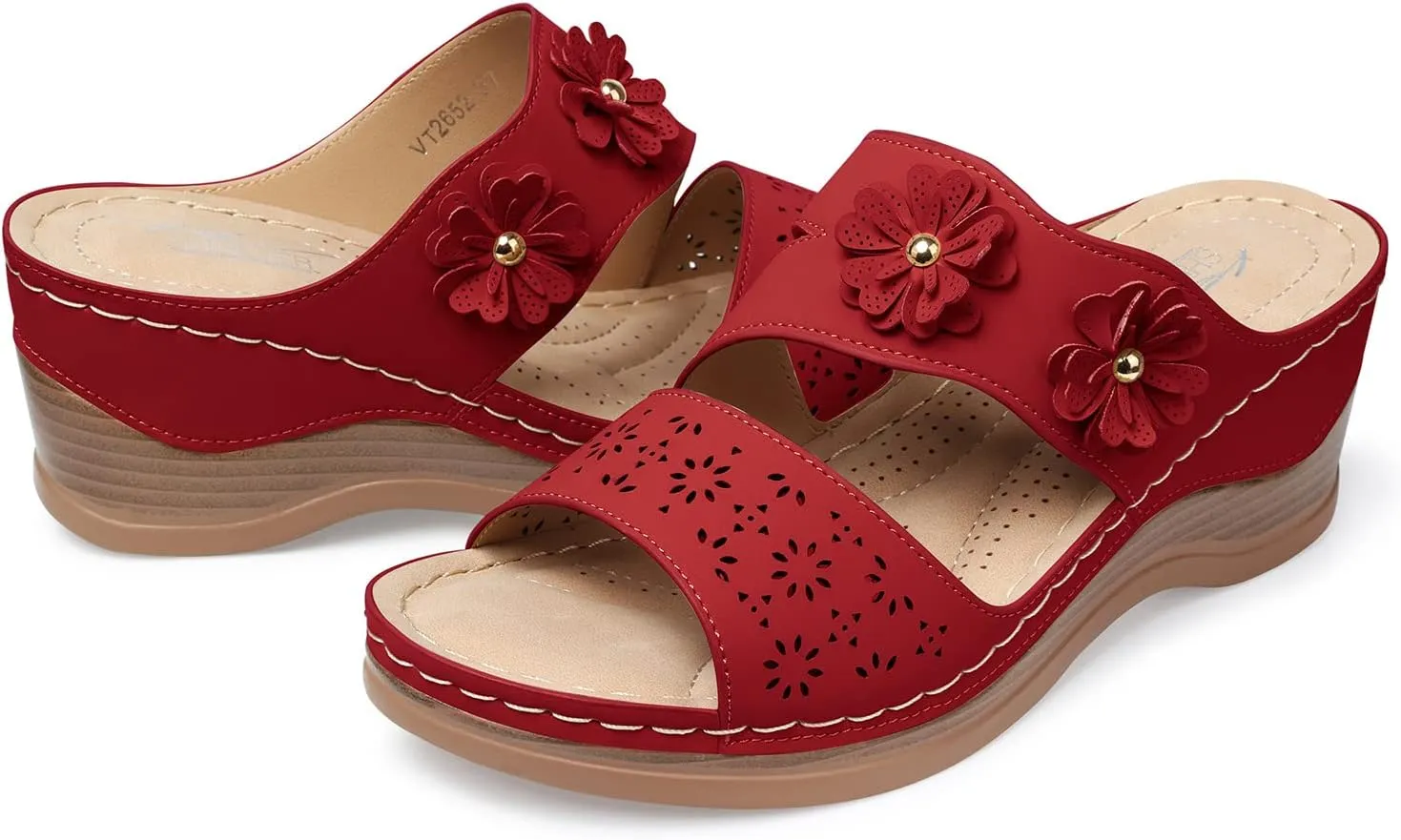 SHIBEVER Wedge Sandals for Dressy Women Platform Summer Womens Low Heels Arch Support Sandal