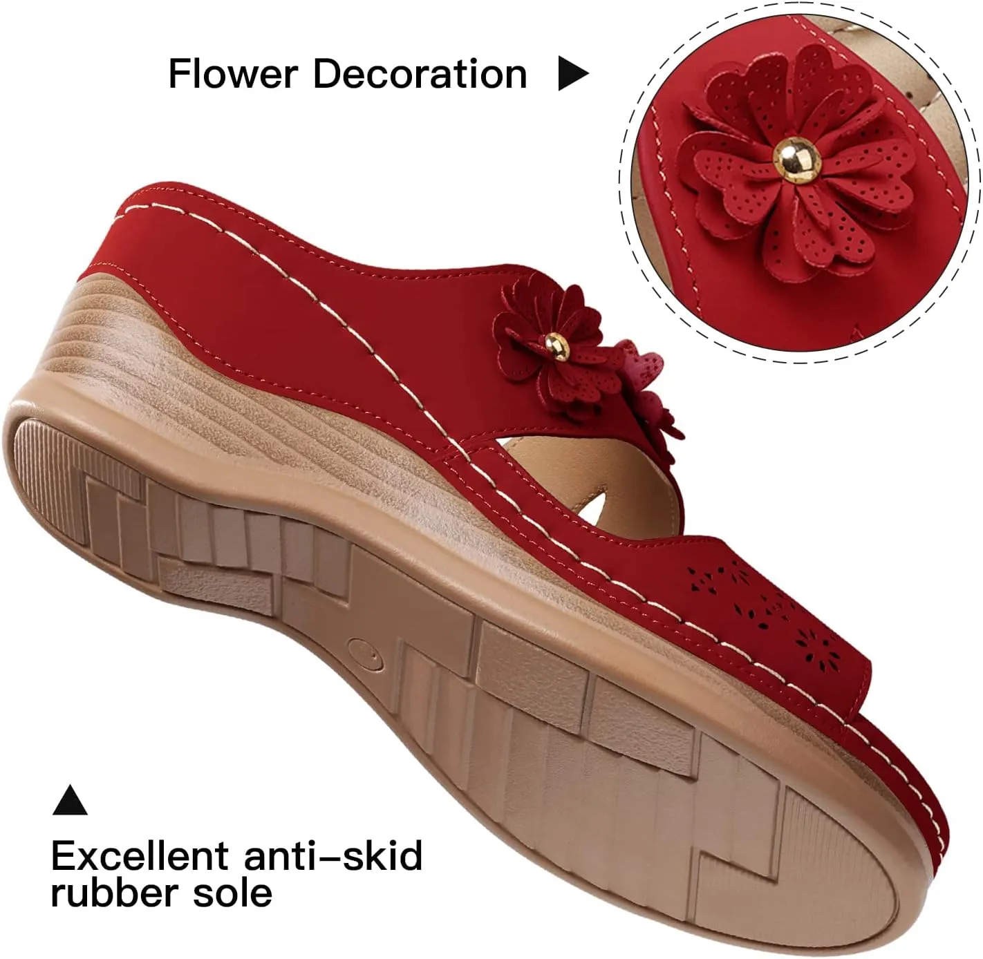 SHIBEVER Wedge Sandals for Dressy Women Platform Summer Womens Low Heels Arch Support Sandal