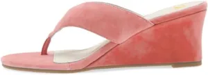 SHODENSE Women Wedge Heel Flip Flop Mules Open Peep Toe Suede Thong Sandals Mid Chunky Heels Flip-Flops Comfy Square Round Toe Slide Slippers Backless Slip On Summer Shoes Daily Party Office 4-11 M US