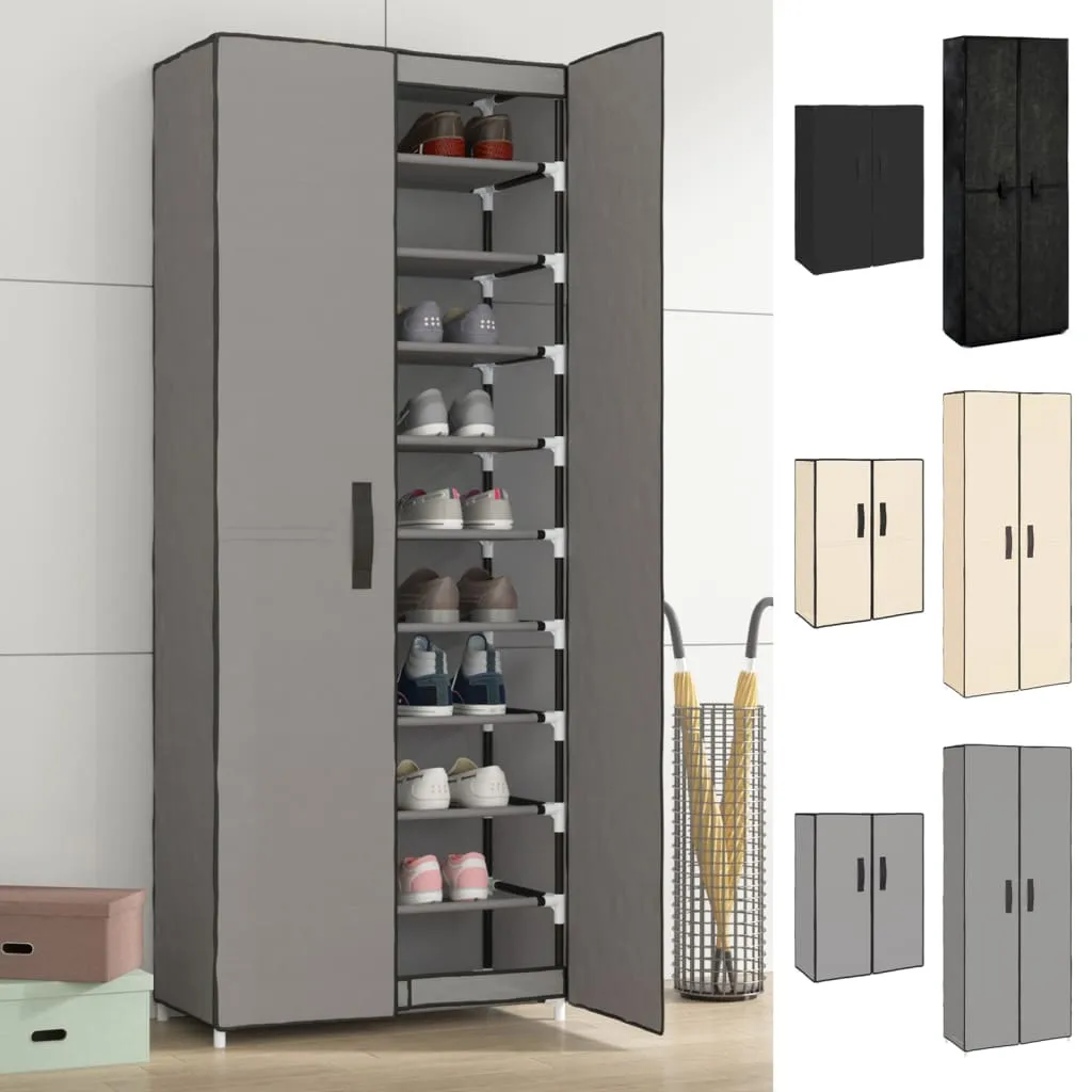 Shoe Cabinet Black 23.6"x11.8"x65.4" Fabric