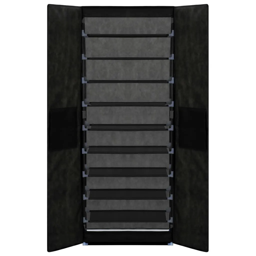 Shoe Cabinet Black 23.6"x11.8"x65.4" Fabric