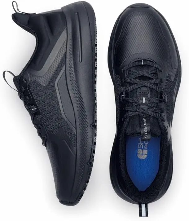 Shoes for Crews Crossing, Men's Slip Resistant Work Shoes, Healthcare and Food Service Sneakers, Water Resistant, Black or White