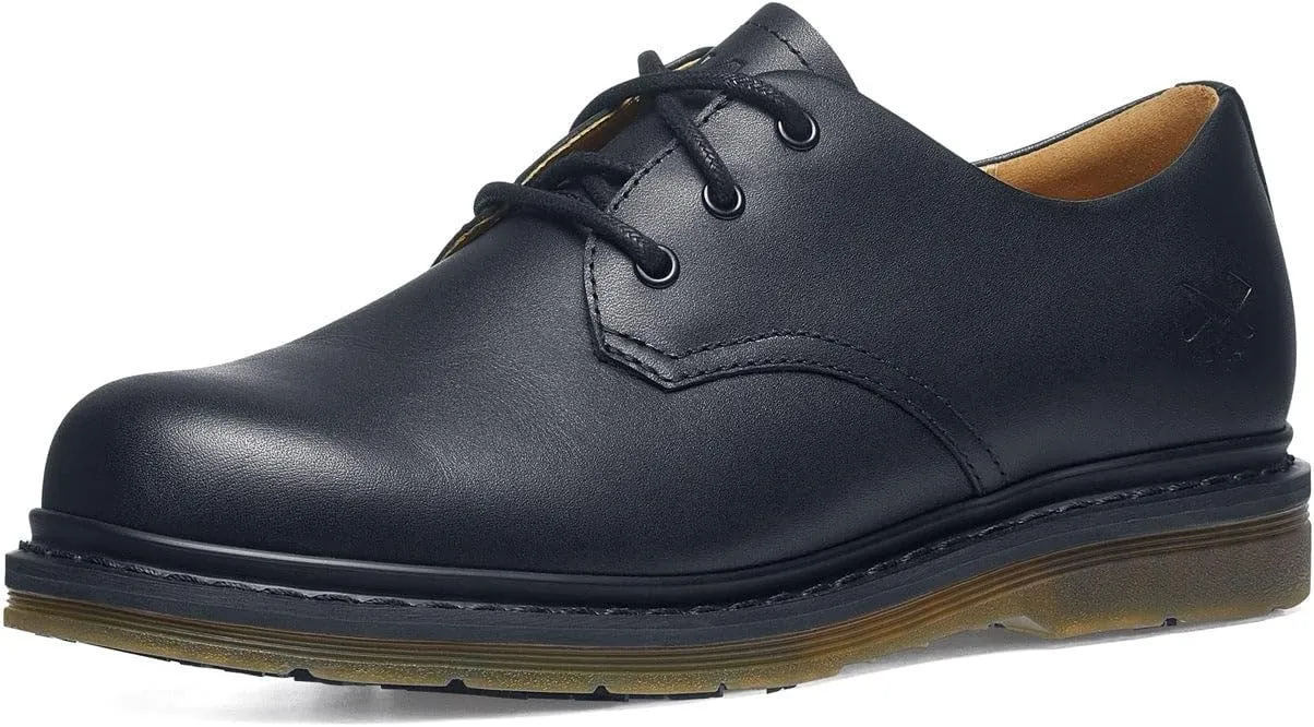 Shoes for Crews Minetta Mens Womens Unisex Non Slip Dress Work Shoes - Work & Safety Footwear, Water Resistant, Lace-up, Oxford Shoes, Medium, M15/W16.5 Black